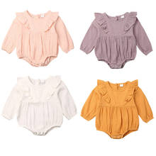 0-24M   Cute Infant Baby Girl Kid Long Sleeve Ruffle Long Sleeve Romper Jumpsuit Clothes 2024 - buy cheap