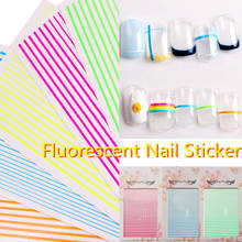 1pc Fluorescent 3D Nail Sticker Curve Stripe Lines Nails Stickers Adhesive Striping Tape Nail Art Stickers Decals 2024 - buy cheap