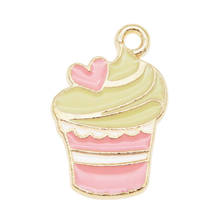 Julie Wang 10pcs Alloy Cartoon Ice Cream Design Charms Imitation Food Sundae Pendant For Jewelry Making Accessories 19*12mm 2024 - buy cheap