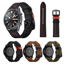 Correa de cuero con costuras para Samsung Galaxy Watch 3, banda de SM-R850 de 45mm y 41mm para Samsung watch3 Active 2, pulsera de reloj 2024 - compra barato