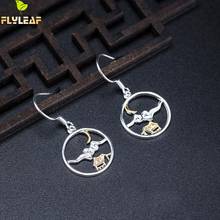925 Sterling Silver Moon Cloud Circle Dorp Earrings For Women Chinese Retro Style Lady Fine Jewelry Flyleaf New Arrival 2024 - buy cheap