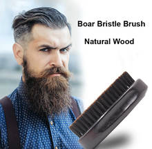 Escova para barba de madeira natural, escova de cerdas de javali para homens, para cuidados com a barba, ferramenta de barbear, 1 peça 2024 - compre barato