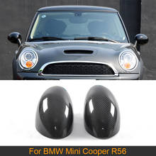 Capa para retrovisor em fibra de carbono para bmw mini cooper r56, 2007 a 2013, 2 peças 2024 - compre barato