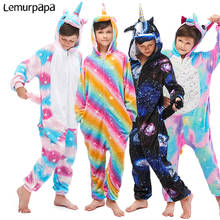 Fantasia infantil de unicórnio kigurumi, roupas de dormir para meninos e meninas, unissex, para festa 2024 - compre barato