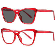 Женские фотохромные прогрессивные очки для чтения модные квадратные леопардовые женские очки для чтения дальнозоркие многофункциональные очки для чтения NX 2024 - купить недорого