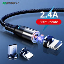 Магнитный зарядный кабель USB Type-C Micro USB, провод для быстрой зарядки для iPhone, Samsung, Huawei, xiaomi, redmi note 7, магнитный шнур для зарядного устройства 2024 - купить недорого