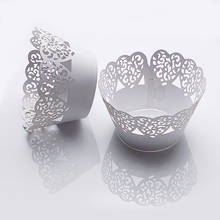 50pcs Little Vine Laser Cut Cupcake Wrapper Heart Liner Baking Cup Fondant Baby Shower Wedding Birthday Christmas Party Decor 2024 - buy cheap