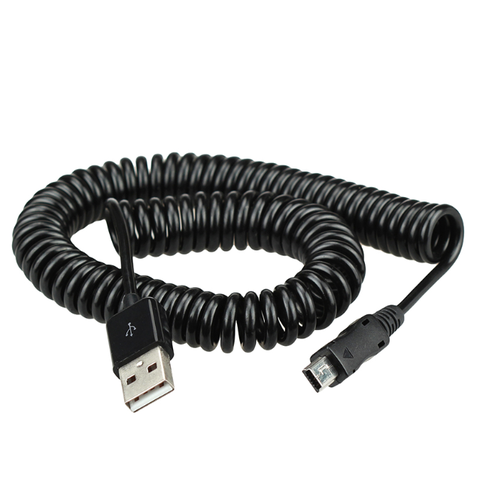 USB 2,0 MINI USB Весна кабель для передачи данных спиральный обмотанный 5-контактный разъем адаптера переменного тока цифровой USB кабель для зарядки передачи данных разъем USB Зарядное устройство кабель 2022 - купить недорого