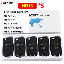 Mando a distancia multifuncional NB18, botón 3 + 1/4 para KD900 KD900 + URG200 KD-X2 serie NB, 5 unidades/lote, todas las funciones, Chips en una tecla 2024 - compra barato