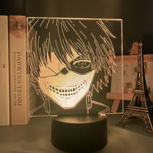 Lámpara 3d de Anime Tokyo Ghoul Ken Kaneki para decoración de dormitorio, luz nocturna, regalo de cumpleaños Cool Tokyo Ghoul, luz Led nocturna Ken Kaneki 2024 - compra barato