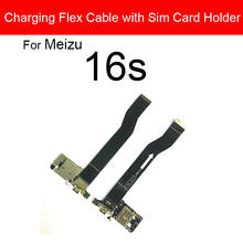 Microphone Charging Interface Supports For Meizu 16S Fast Charging Small Board Sim Card Holder Flex Cable Repair Replacement 2024 - buy cheap