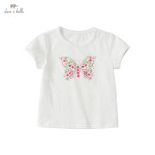 Camiseta estampa de desenho infantil db17463, camiseta de verão para meninas bebês, bonitinha de desenho animado, top para crianças 2024 - compre barato