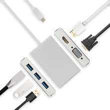USB-C док-станция для Samsung Galaxy Tab S7 + plus, конвертер концентратора для ноутбука VGA / HDMI 2024 - купить недорого