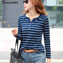 5XL Plus Size T Shirt Women Autumn Top Shirts V-neck Long Sleeve Casual tshirt White Strip T-Shirt Female Cotton Tee Shirt Femme 2024 - buy cheap