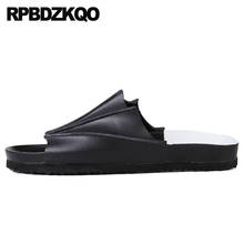 Sandalias de cuero impermeables para hombre, zapatos informales, zapatillas, color negro, transpirables, de diseñador italiano 2024 - compra barato