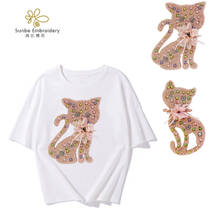 Emblemas cor-de-rosa frisado pele gato coelho remendos costurar em apliques acessórios de roupas 5 peças 2024 - compre barato