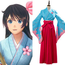 Fantasia de cosplay amamiya sakura, conjunto completo de roupas para cosplay de guerra, anime feminino, kimono, personalizado 2024 - compre barato