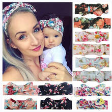 Mom Mother & Kids Headbands Kids Girl Boys Bow Hairband Print Floral Elastic Hair Bands Parent-Child Hair Accessories 2024 - buy cheap