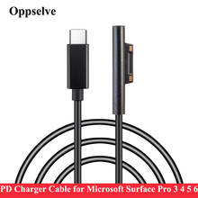 Cargador con Cable USB tipo C para Microsoft Surface Pro 3, 4, 5, 6 GO, Cable de alimentación para tableta PD, adaptador de 15V, 3A, Cable DC USBC 2024 - compra barato