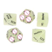 5pcs/set Luminous English Words Acrylic Sex Dice Erotic Love Game Sexy Posture Adult Couple Lovers Bachelor Gifts 2024 - buy cheap