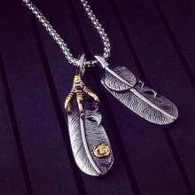 Vintage Punk Necklace Chain Metal Alloy Feather Pendant Necklace Jewelry For Women Eagle Claw Dangle Choker Accessories 2024 - buy cheap
