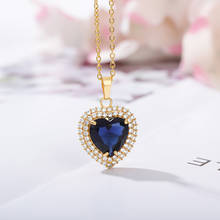 Sweet Heart Necklace Women Retro Zirconia Pendant Choker Baroque Birthstone Charm Chain Dangle Elegant Necklace Bridal Jewelry 2024 - buy cheap