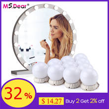 10Pcs LED Makeup Mirror Light Bulbs Lamp Vanity Makeup Mirror Dimmable Hollywood Wall Lamp Cosmetic Mirrors for Dressing Table 2024 - buy cheap