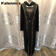 KALENMOS Ramadan Abaya Women Muslim Long Dress Sequin Kaftan Robes Eid Elegant Splice Maxi Dubai Arab Islamic Party Vestidos 2024 - buy cheap