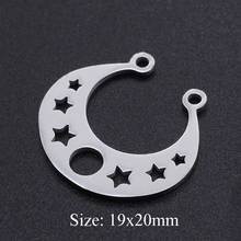 5pcs/Lot 100% Stainless Steel Moon and Star Connector Charms DIY Pendant For  Making  Necklace Bracelet Jewelry 2024 - buy cheap