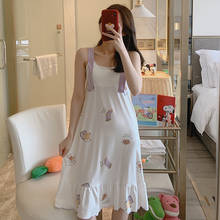 Summer 2021 New Vest Nightdress Women's Cartoon Sexy Nightgown Female Thin Korean Princess Sweet Nightwear Home Wear Sleeopwear 2024 - buy cheap