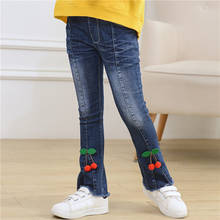 Jeans para meninas de primavera e outono, roupa jeans para crianças, calça casual e de som 2024 - compre barato