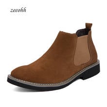 New Trend Men Boots Leather Ankle Boots Shoes For Men New Brand Men Chelsea Boots Hombre Male Footwear Large Size 38-46 2024 - buy cheap