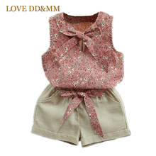 LOVE MM-DD & conjuntos de ropa para niñas, Tops florales sin mangas con lazo, camisas + Pantalones cortos, trajes para bebés 2021 2024 - compra barato