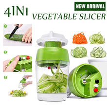 4 in 1 Handheld Spiralizer Vegetable Fruit Slicer Adjustable Spiral Grater Cutter Salad Tools Zucchini Noodle Spaghetti Maker 2024 - buy cheap