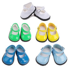 Sapatos de boneca de couro de 18 polegadas, sapatos com fivela pu americana para recém-nascidos, brinquedos para bebês adequados 43 cm, bonecas para bebês s57 2024 - compre barato