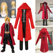 Anime Full Metal Alchemist Cosplay Edward Elric Cosplay Costume FullMetal Alchemist hooded coat Cloak Top Pants Belt Custom Made 2024 - buy cheap