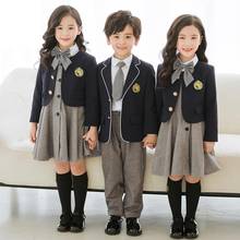 Children Autumn British School Uniform Boys Girls Gray Clothes Suit Blazer Coat Dress Japan Student Uniform School Girl Outfit 2024 - buy cheap