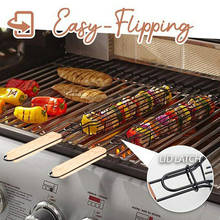Portable BBQ Grilling Basket Stainless Steel Nonstick Barbecue Grill Basket Tools Mesh Kitchen Tools kitchen accessories 2024 - buy cheap