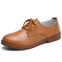 Женские туфли на плоской подошве со шнуровкой; крепкие кроссовки; повседневная женская обувь; zapatos mujer; Осенняя женская обувь из натуральной кожи; XKD7119 2024 - купить недорого