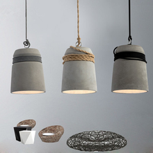 Luzes pingente de cimento nórdico moderno lustre pendente criativo estilo loft arte pingente lâmpadas decoração industrial luminária suspendu