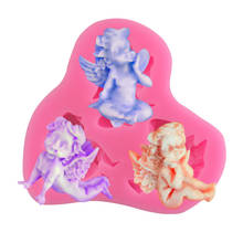 Three little angel elf silicone mold chocolate mousse sugar baking cake mold gypsum DIY soap mold aromatherapy accessories 2024 - buy cheap