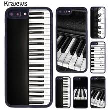 Krajewish teclas de piano teclado música caixa do telefone para o iphone x xr xs 11 12 13 pro max 5 6 s 7 8 plus samsung galaxy s5 s6 s8 s9 s10 2024 - compre barato