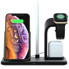 Removable 4 in 1 Wireless Charger Qi 10W Fast Charging Stand for iPhone 11 12 X XS XR Max For Apple Watch 5 4 3 2 Airpods Pro 2024 - buy cheap