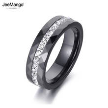 Anillos clásicos de cerámica en blanco y negro, joyería, diamantes de imitación de arcilla, anillos de compromiso de boda para mujer Anneaux Halka R18145 2024 - compra barato