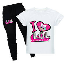 Комплект летней одежды для девочек, футболка с короткими рукавами и штаны с изображением куклы Лола для маленьких девочек детская одежда из 2 предметов спортивные костюмы 2024 - купить недорого