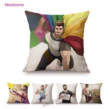 Sexy Hunk Hairy Bear Man Hot Jock Guy Boyfriend Cartoon Cozy Gay Art Home Decorative Sofa Pillow Case Parade Pride Cushion Cover 2024 - buy cheap