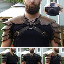Masculino traje medieval armaduras cosplay acessório vintage guerreiro gótico cavaleiro ombro couro do plutônio arnês cinto peito 2024 - compre barato