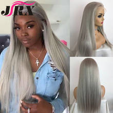 Straight Human Hair Wigs Silver Grey Color 13x1 Lace Part Wigs Pre Plucked Transparent  Glueless Human Hair Lace Wigs for Women 2024 - buy cheap