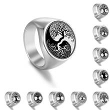 Tree of Life Stainless Steel Rings Delicate Round Tree Finger Ring Retro Pattern Jewelry for Men Women Valentine's Day Gift 2024 - buy cheap