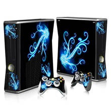 Adesivo de vinil para xbox 360 slim, adesivo plus design para xbox 360 slim e 2 adesivos de controle 2024 - compre barato